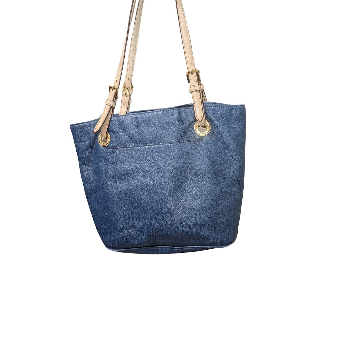 Michael Kors Jet Set Blue Pebbled Leather Bucket Shoulder Tote