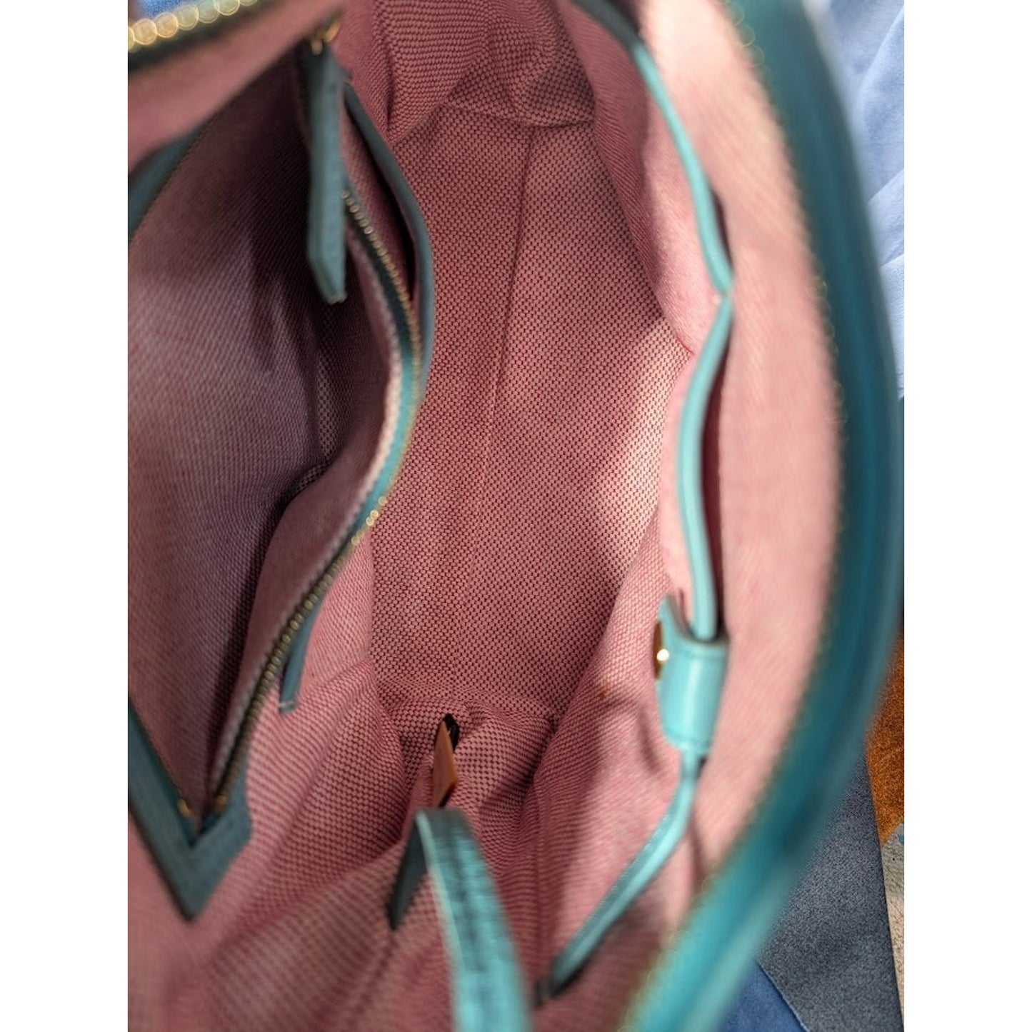 Dooney & Bourke Dillen II Turquoise Leather Shoulder Tote