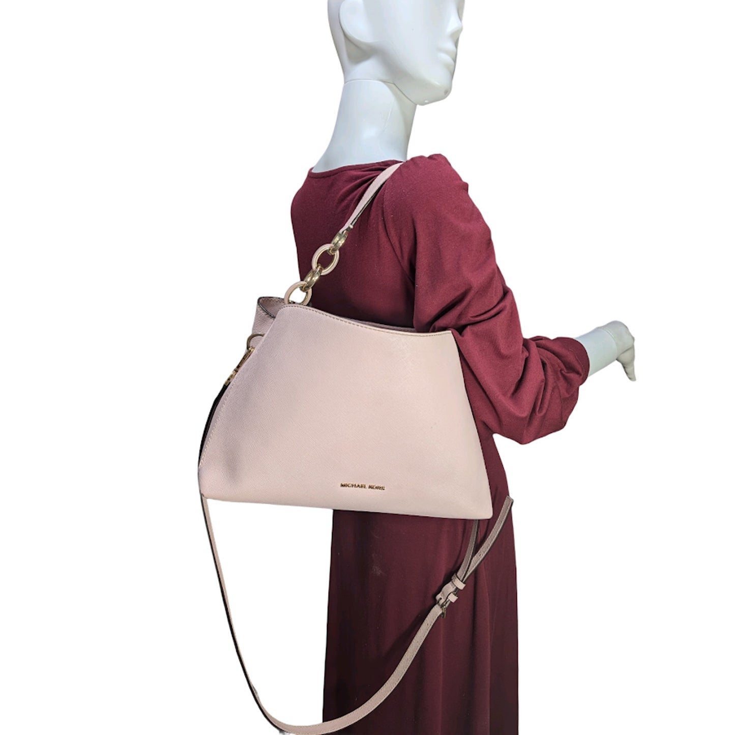 Michael Kors Portia E‑W Satchel Blush Pink Saffiano Leather,