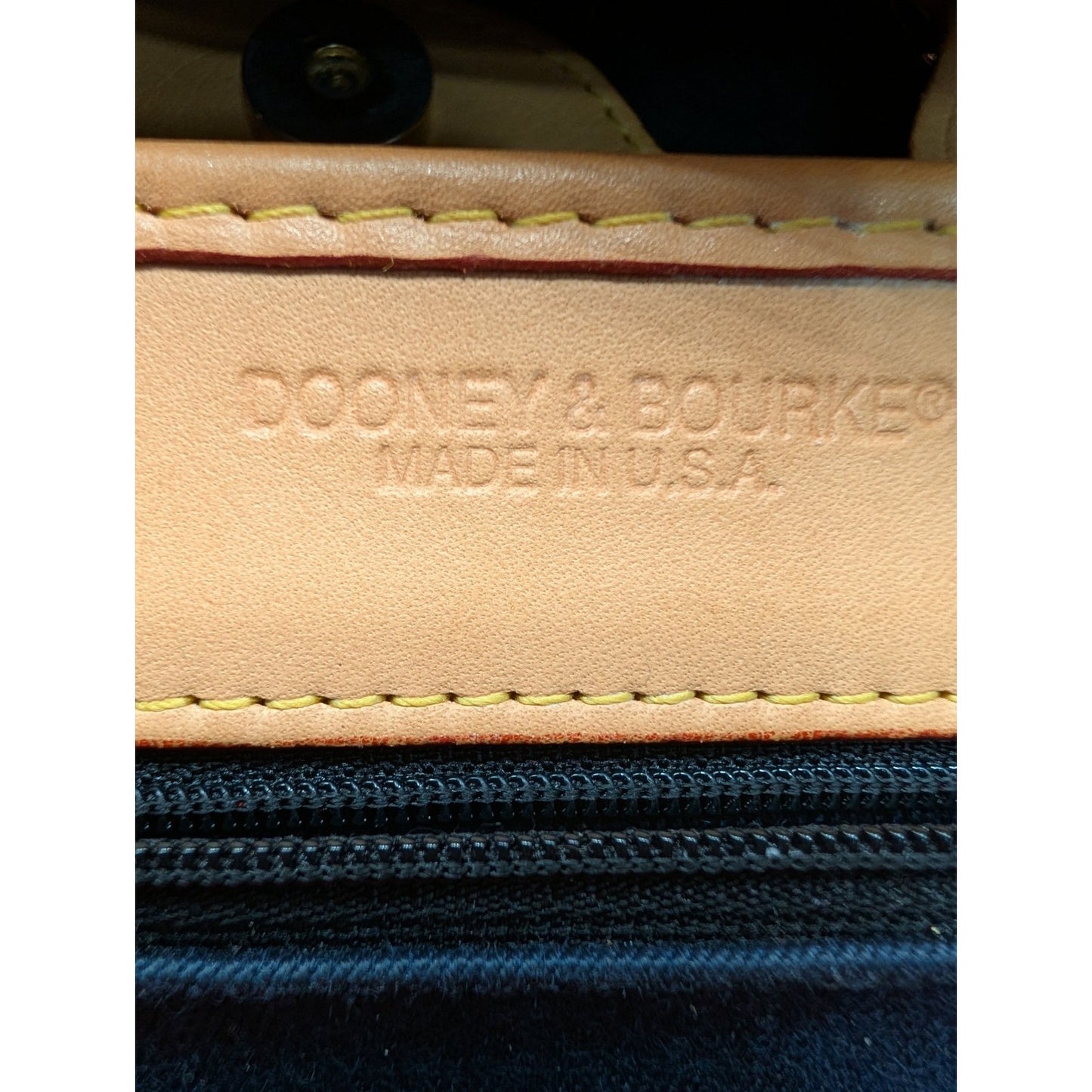 Dooney & Bourke "Made in USA" Wayfarer Shoulder Tote Navy Canvas w/Leather
