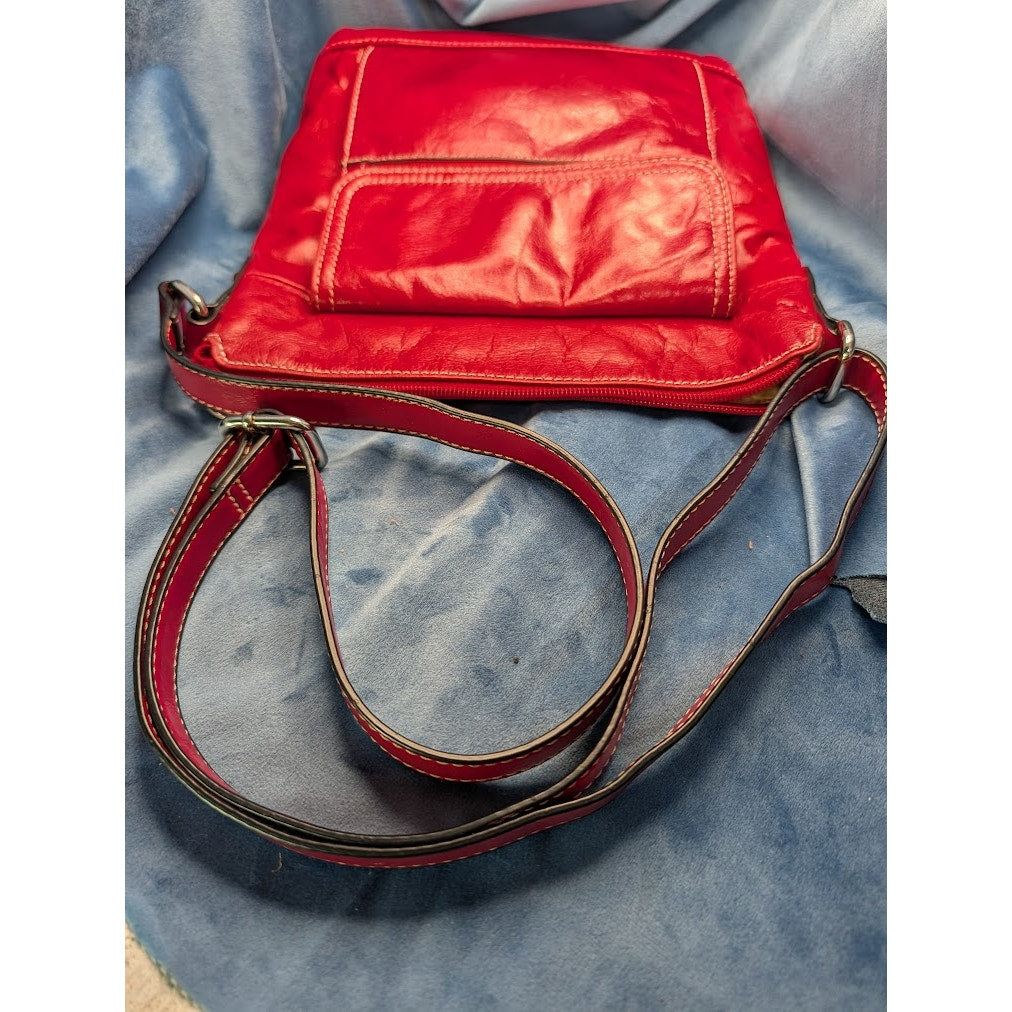 Giani Bernini Red Leather Crossbody Tote Bag Shoulder