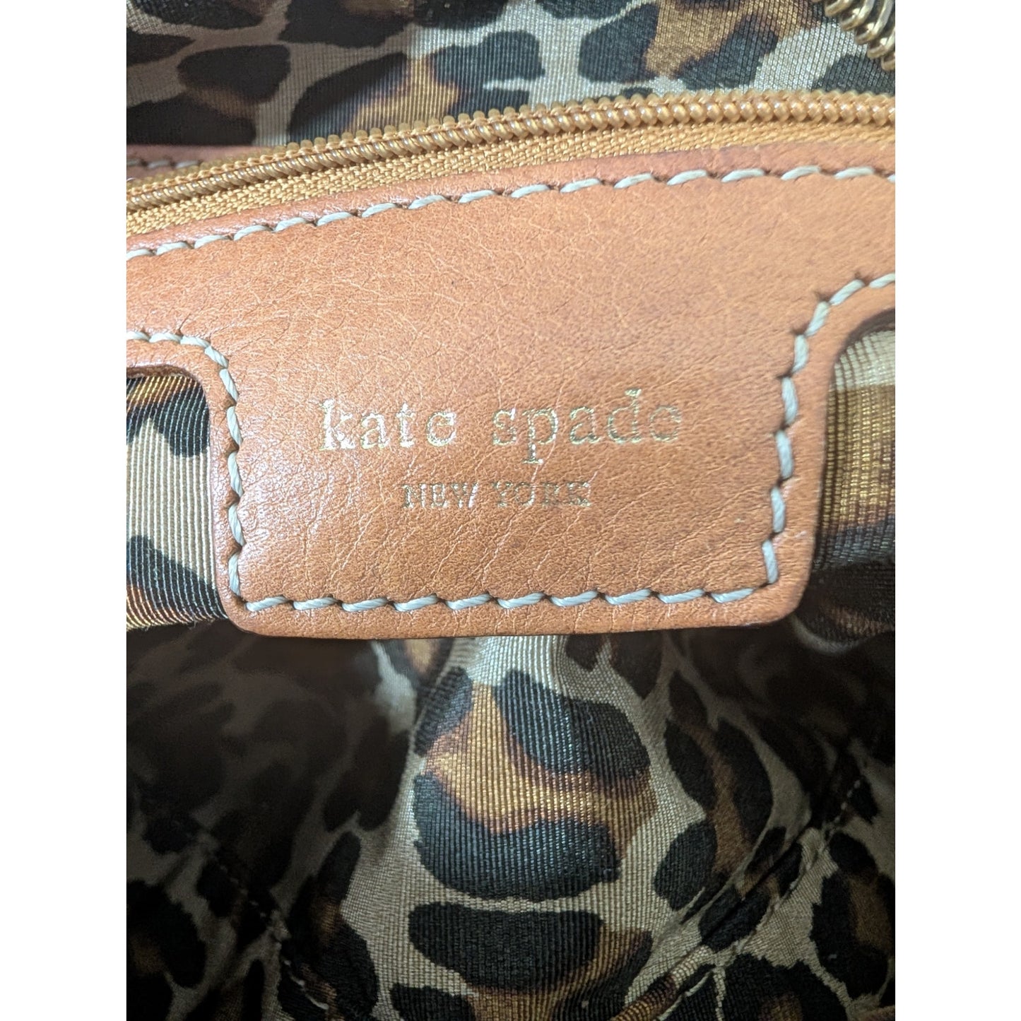 Kate Spade NY Travel Purse Black Nylon & Brown Leather Accents & Gold