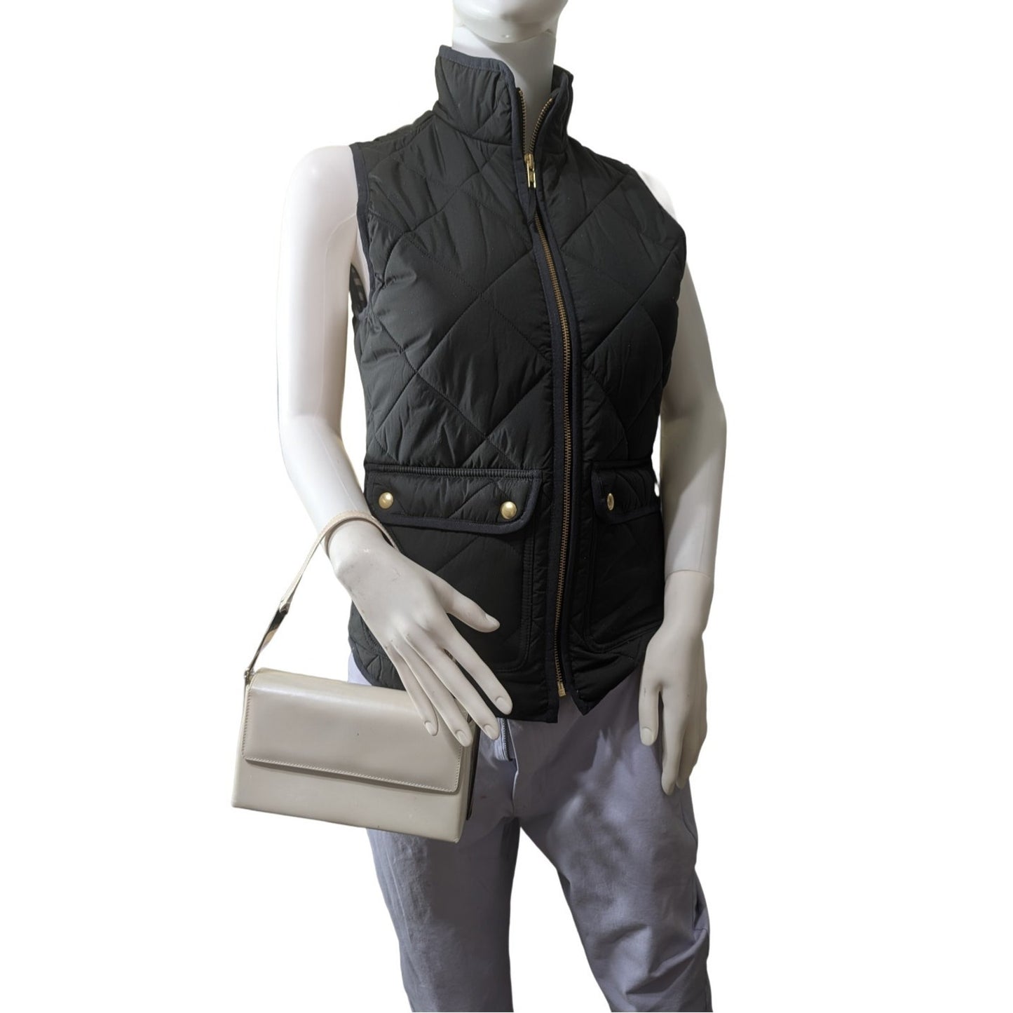 VTG Salvatore Ferragamo Pearl Patent Leather Evening Bag Silver Gancini Accents