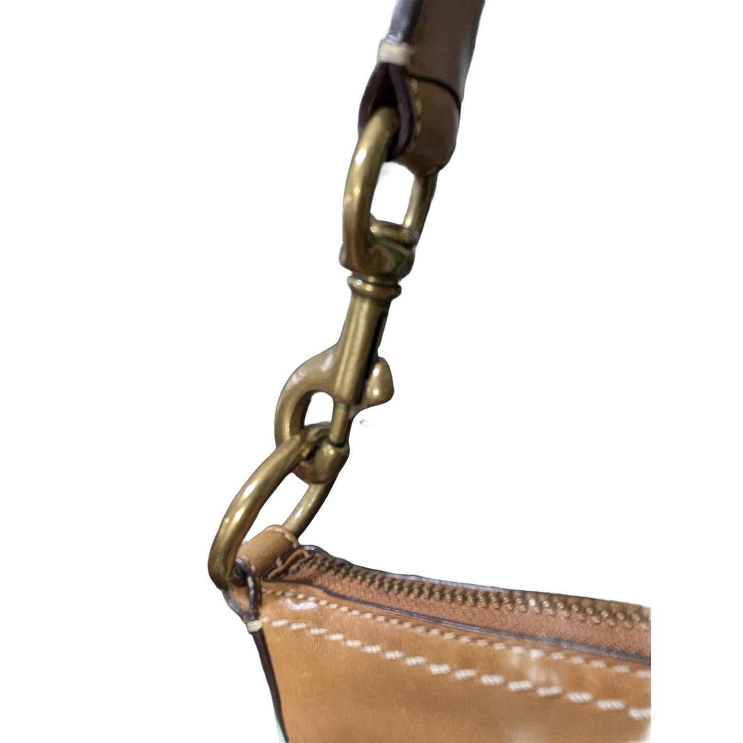 COACH F10379 Shoulder Bag Beige Canvas Leather Adjustable Strap 2 Way Y2K