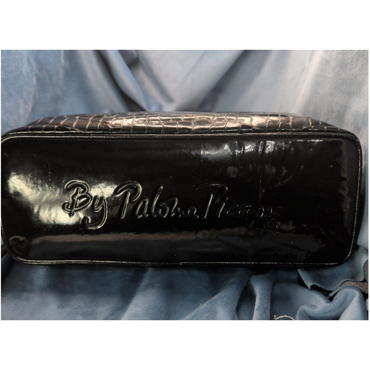 Paloma Picasso Black Embossed Leather Shoulder Bag-Italy