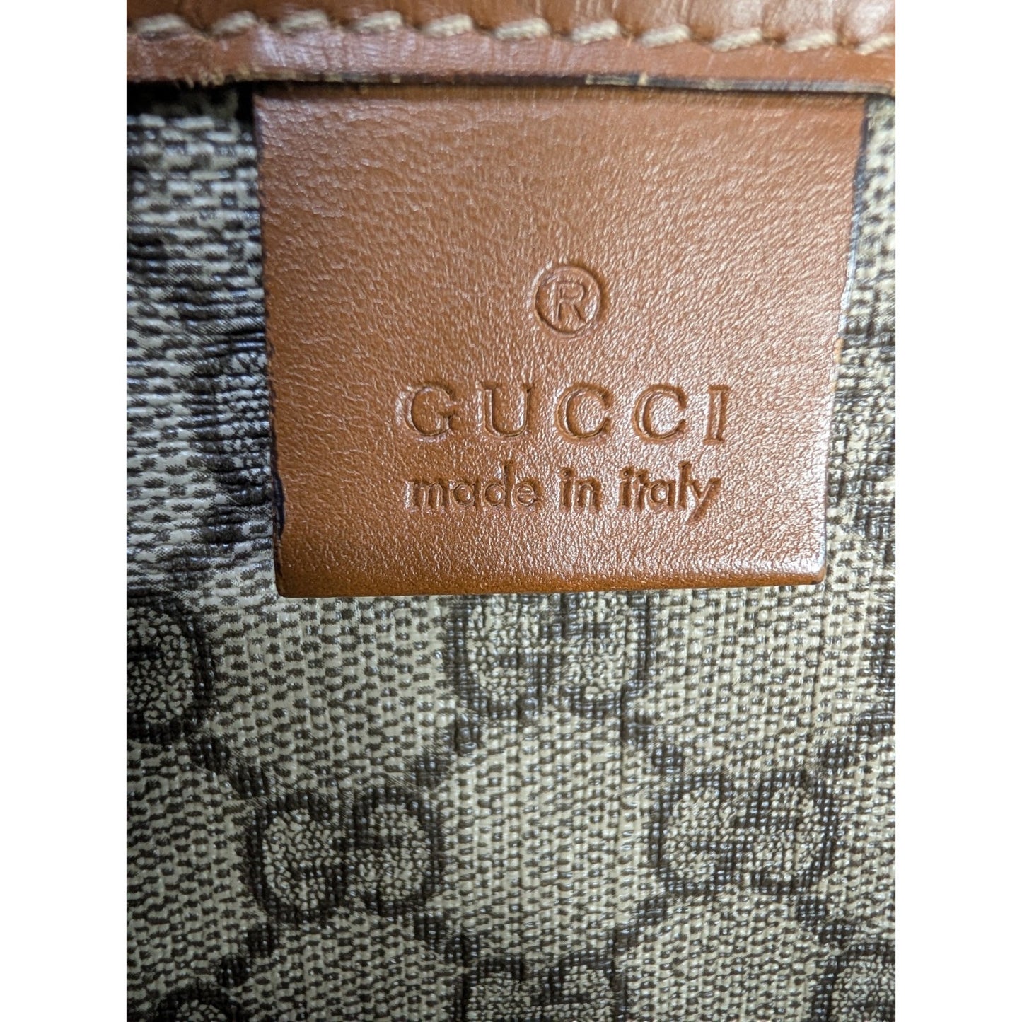 Gucci GG Supreme Tote Sherry Line Beige Coated Canvas VTG
