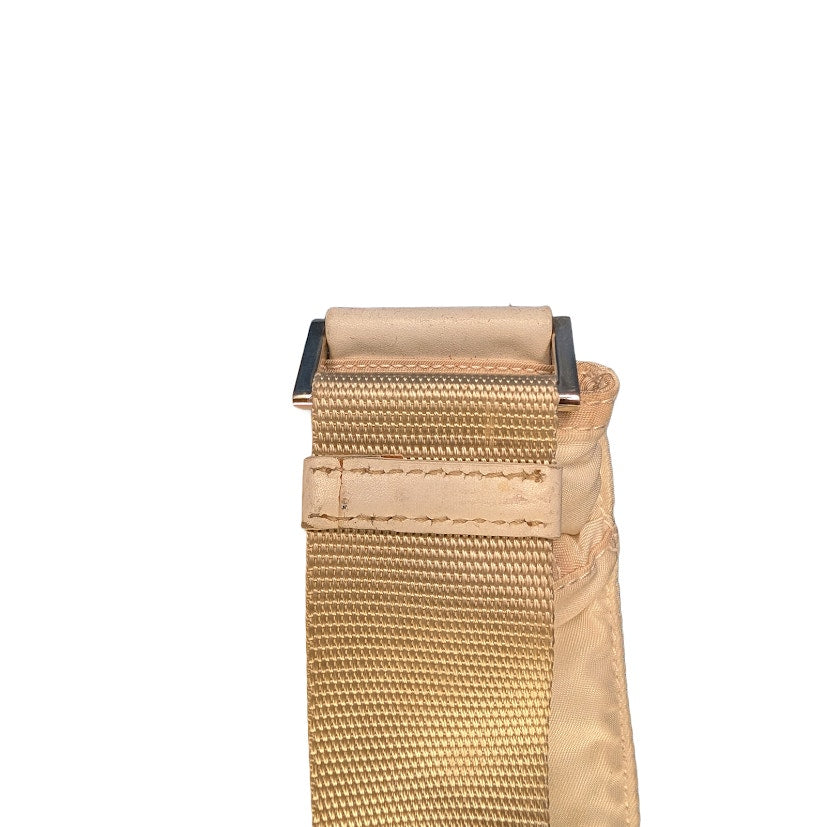 Prada Vela/Tessuto Beige Nylon Cross-body Triangle Logo BT0167