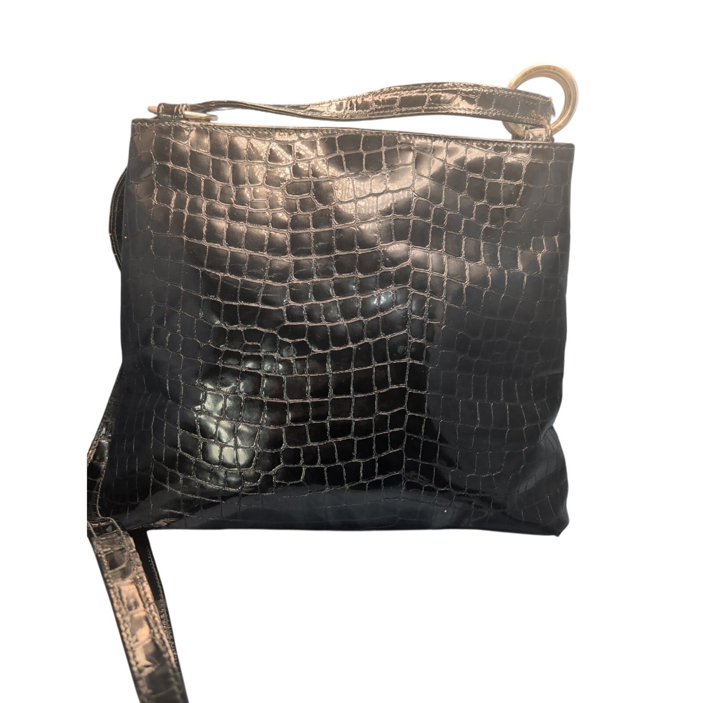 Paloma Picasso Black Embossed Leather Shoulder Bag-Italy