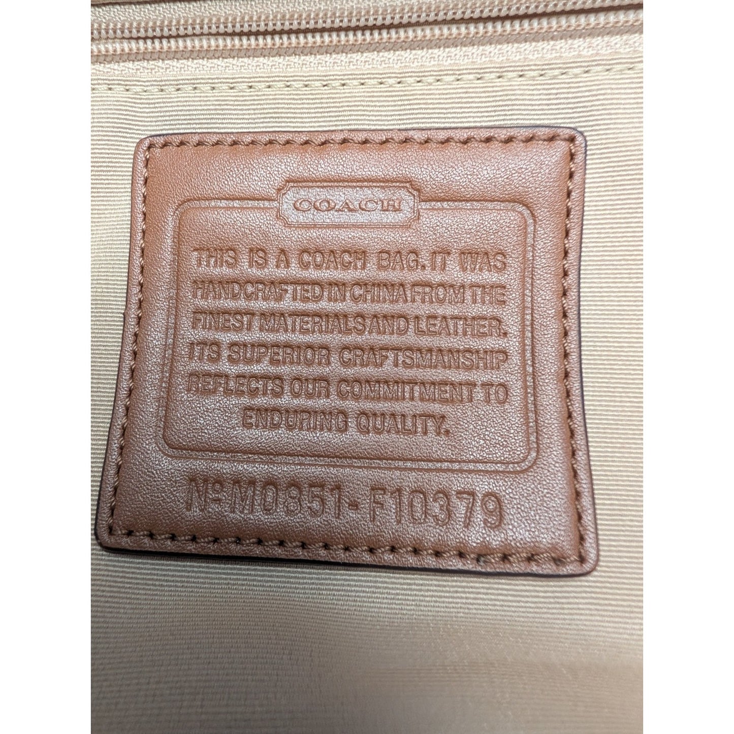 COACH F10379 Shoulder Bag Beige Canvas Leather Adjustable Strap 2 Way Y2K