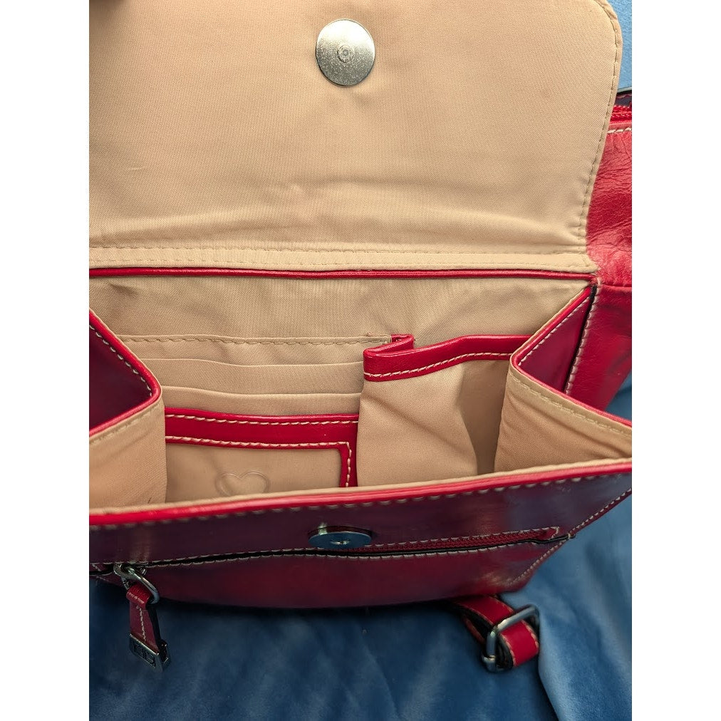 Giani Bernini Red Leather Crossbody Tote Bag Shoulder