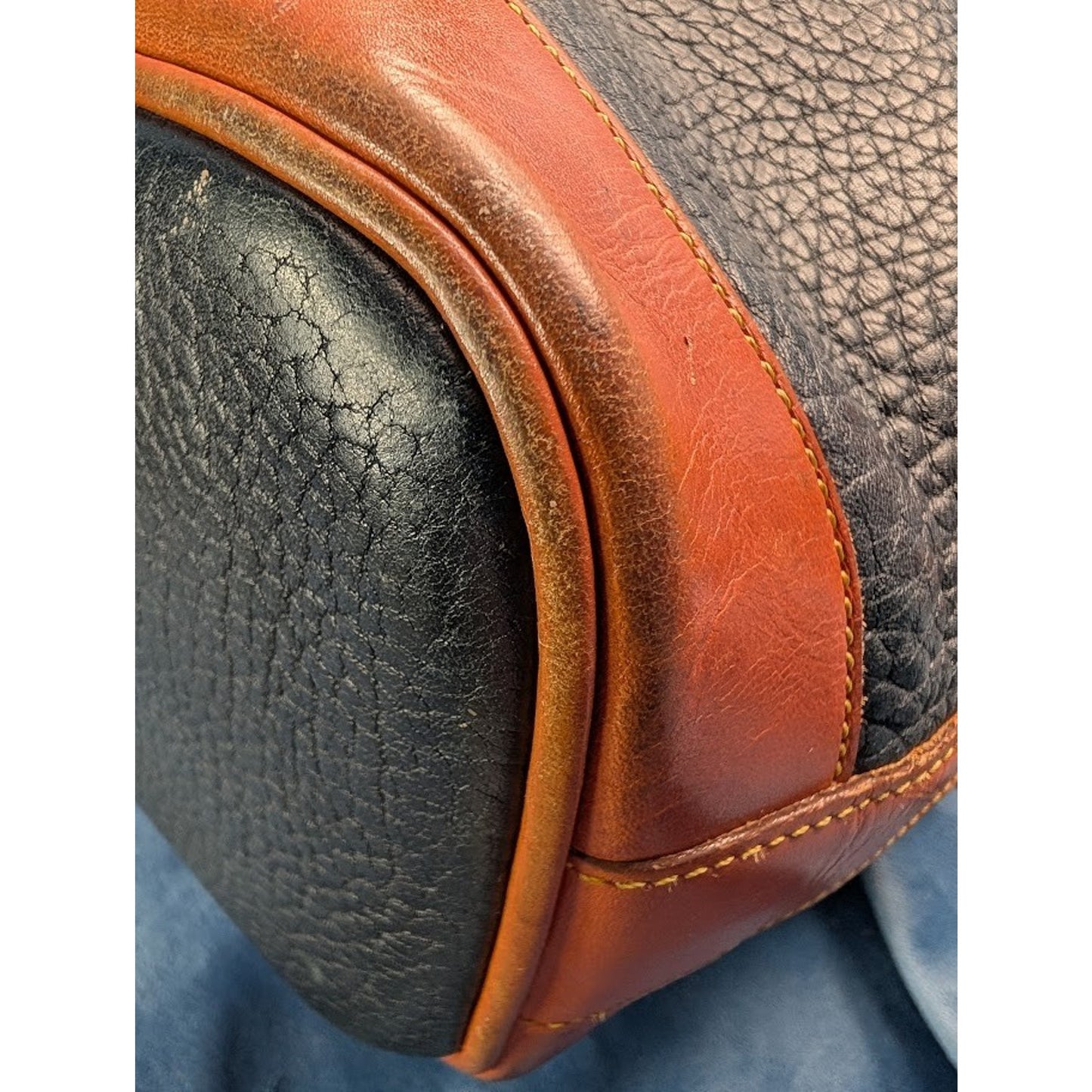 Dooney & Bourke Black Pebbled Leather Shoulder Bucket Bag