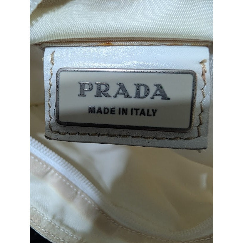 Prada Vela/Tessuto Beige Nylon Cross-body Triangle Logo BT0167