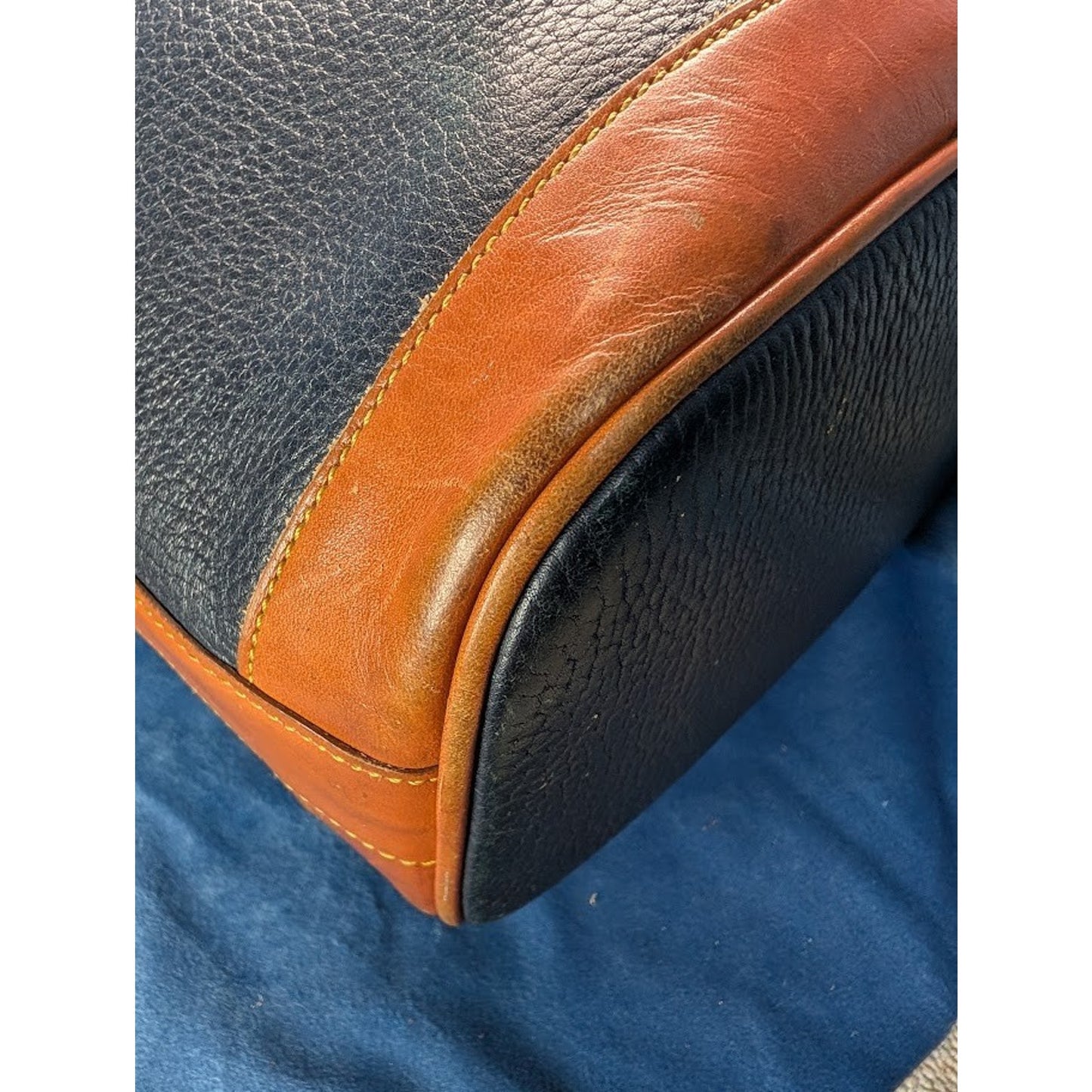 Dooney & Bourke Black Pebbled Leather Shoulder Bucket Bag