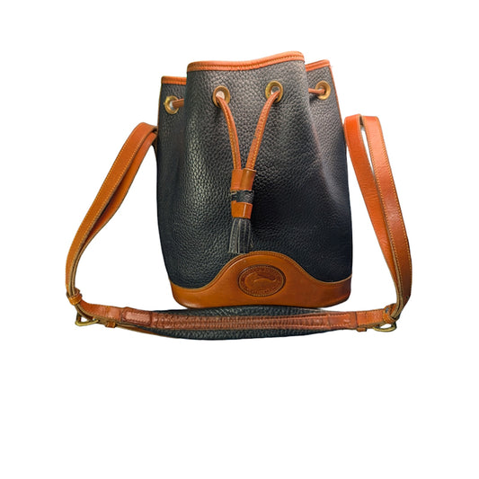 Dooney & Bourke Inc Made in USA Black Pebbled Leather Shoulder Bucket Bag
