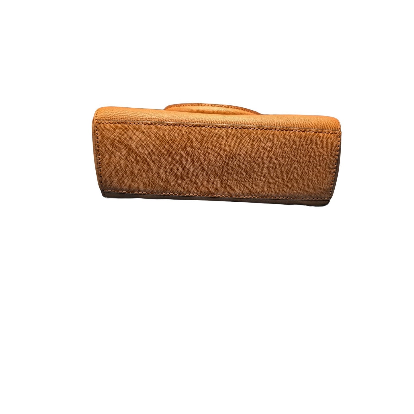 Michael Kors Kellen Satchel In Brown PVC & Leather Accents-Golden Hardware