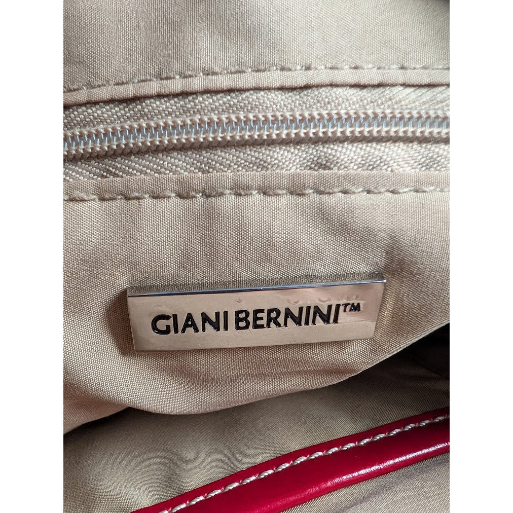 Giani Bernini Red Leather Crossbody Tote Bag Shoulder