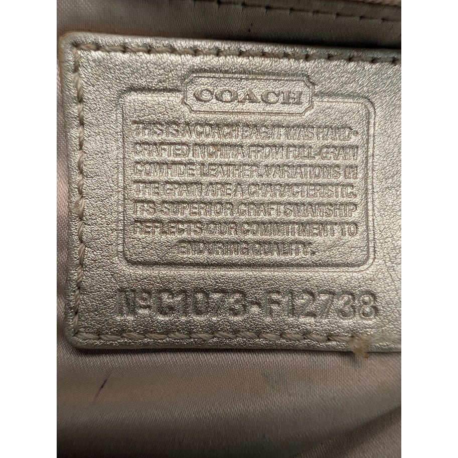 Coach Zoe Metallic Gold Geometric Leather Hobo Shoulder Bag F12738
