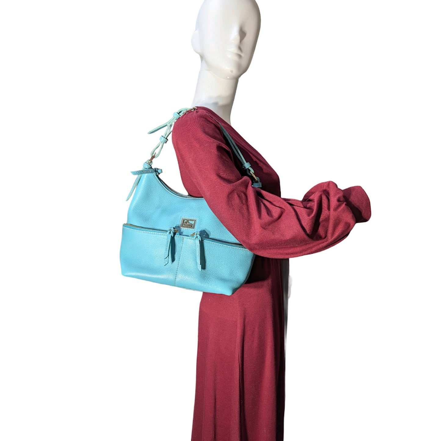 Dooney & Bourke Dillen II Turquoise Leather Shoulder Tote