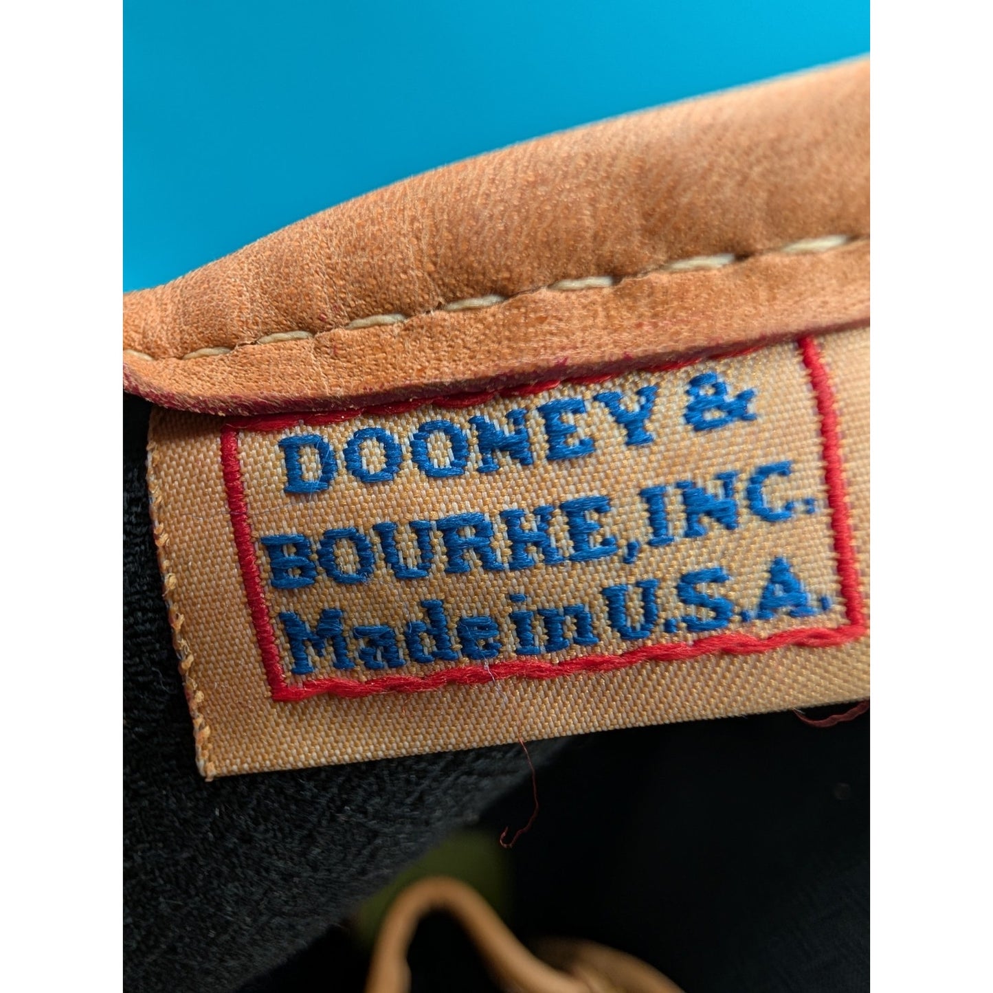 Dooney & Bourke "Made in USA" Wayfarer Shoulder Tote Navy Canvas w/Leather