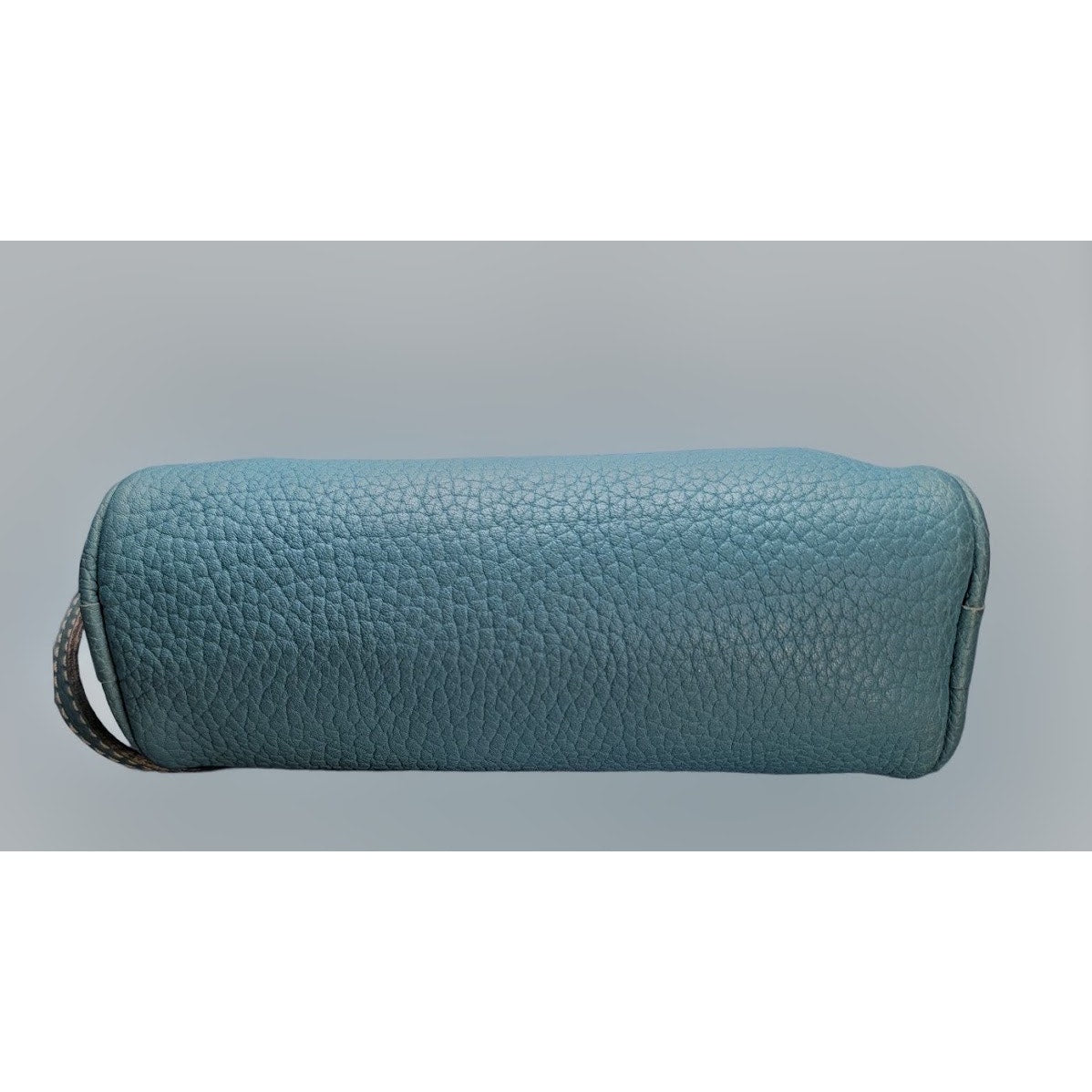 Dooney & Bourke Pouch/Wristlet Teal Pebbled Leather Chrome