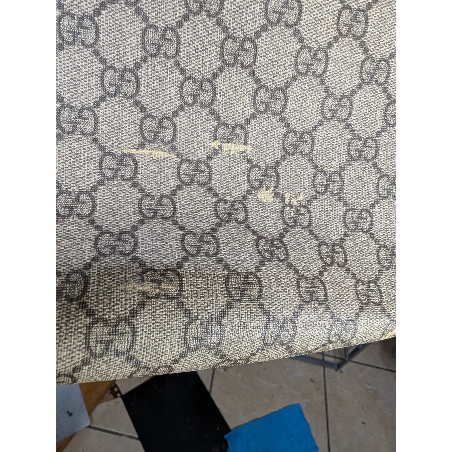 Gucci GG Supreme Tote Sherry Line Beige Coated Canvas VTG