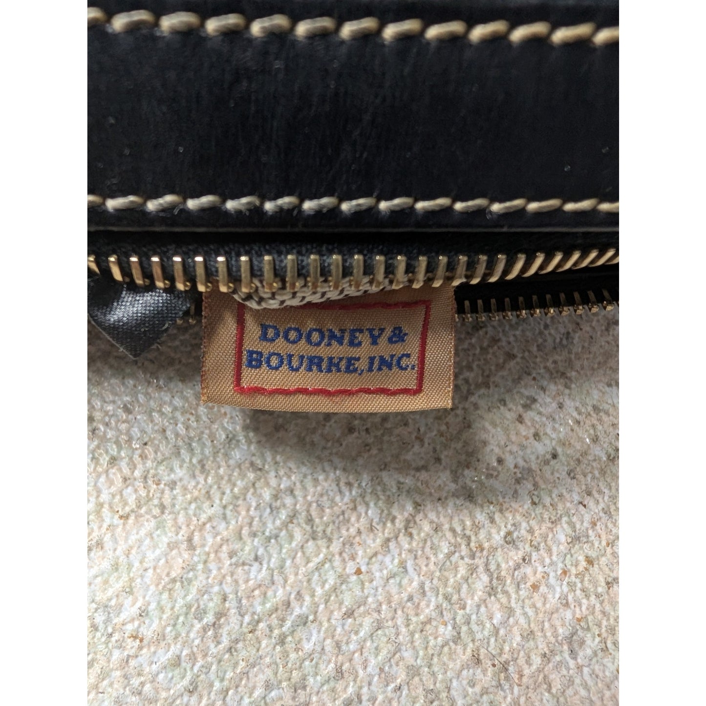 VTG Dooney& Bourke Black 2-Lock Pocket Satchel Nylon Leather & Golden