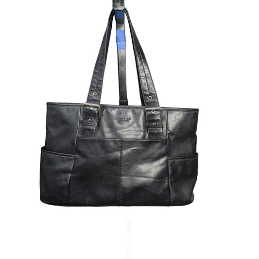 Kenneth Cole Reaction Black PU Tote Chrome Hardware