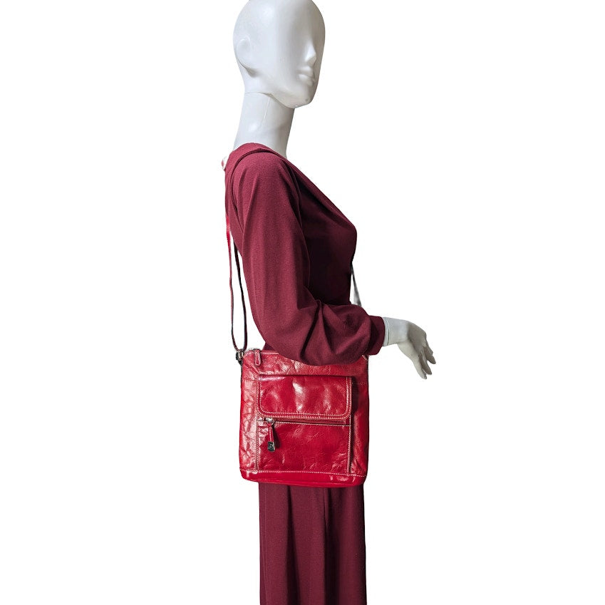 Giani Bernini Red Leather Crossbody Tote Bag Shoulder