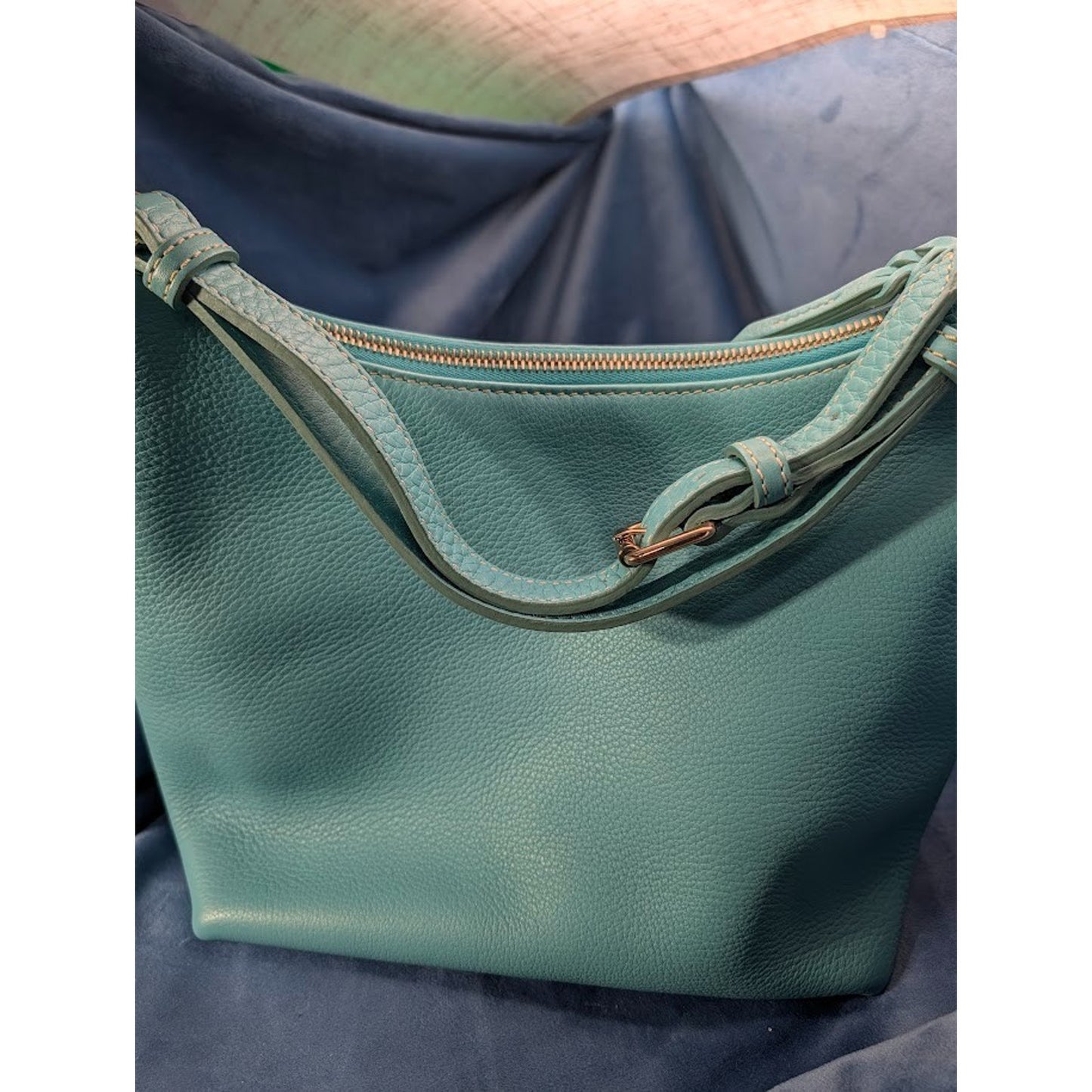 Dooney & Bourke Dillen II Turquoise Leather Shoulder Tote
