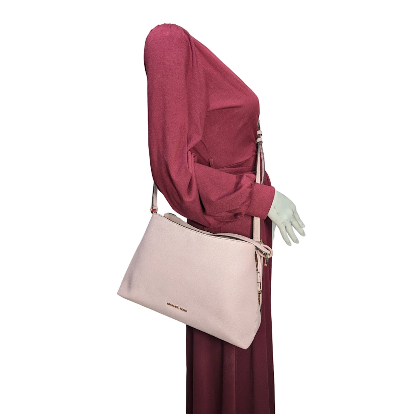 Michael Kors Portia E‑W Satchel Blush Pink Saffiano Leather,