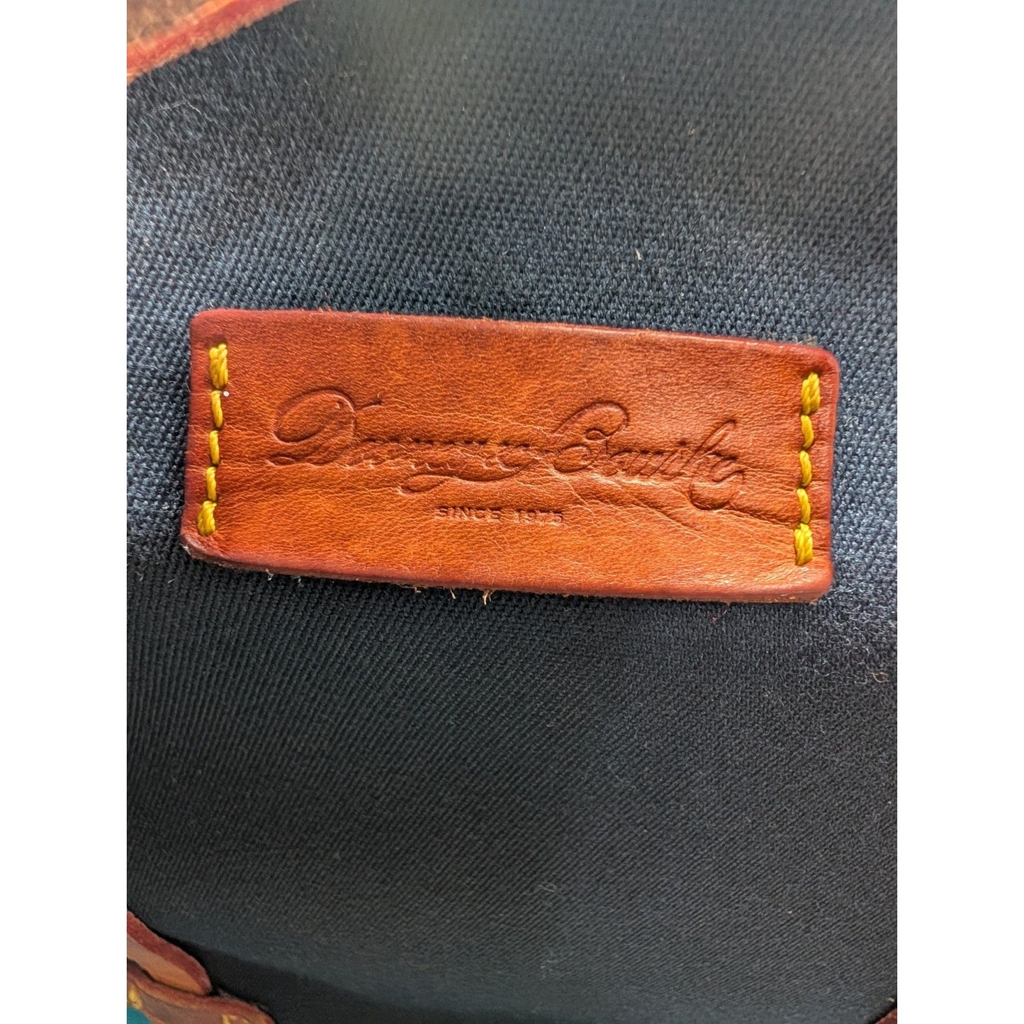 Dooney & Bourke "Made in USA" Wayfarer Shoulder Tote Navy Canvas w/Leather