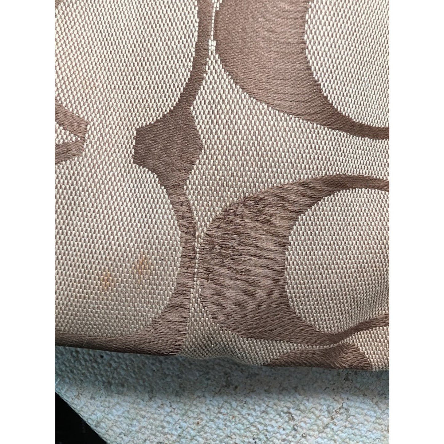 COACH Park Signature Duffel Khaki Canvas & Brown Leather
