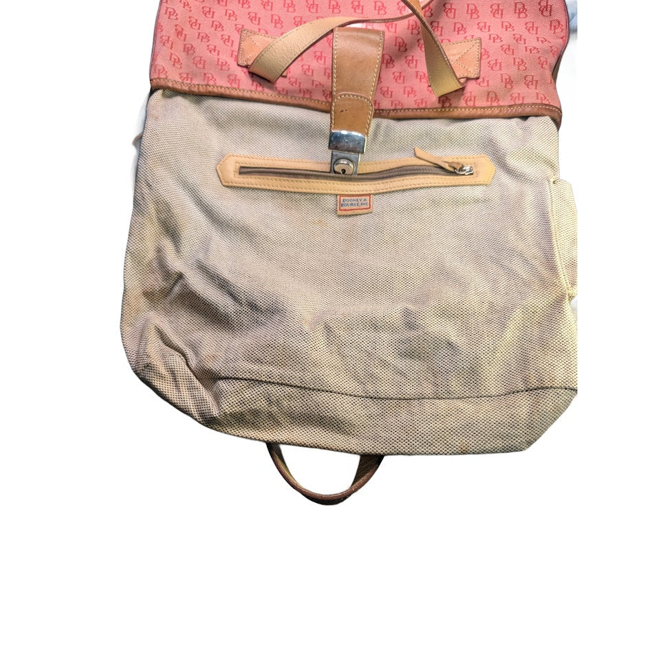 Dooney & Bourke Shoulder Tote Red DB Canvas Shopper Lock Tab