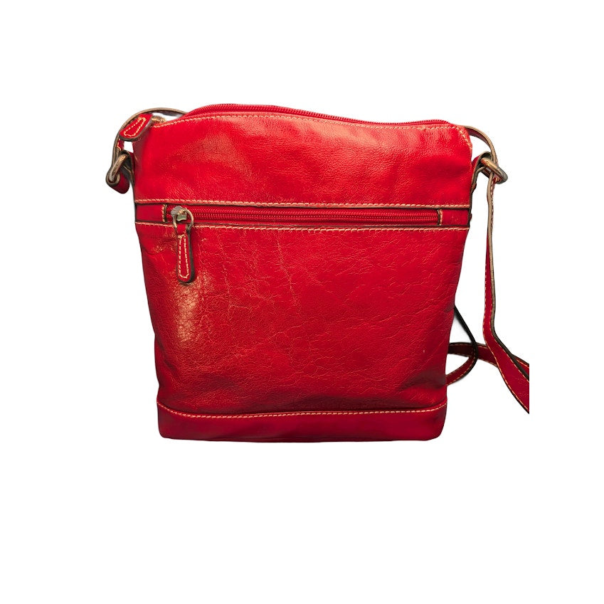 Giani Bernini Red Leather Crossbody Tote Bag Shoulder