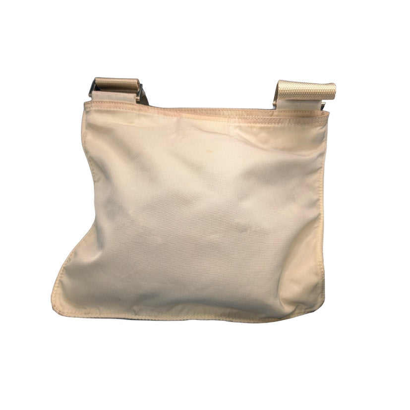 Prada Vela/Tessuto Beige Nylon Cross-body Triangle Logo BT0167
