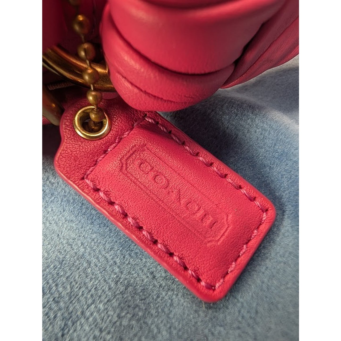 Coach Parker Straw Shoulder Bag Pink Leather Kiss Lock Summer Time Gold Tone