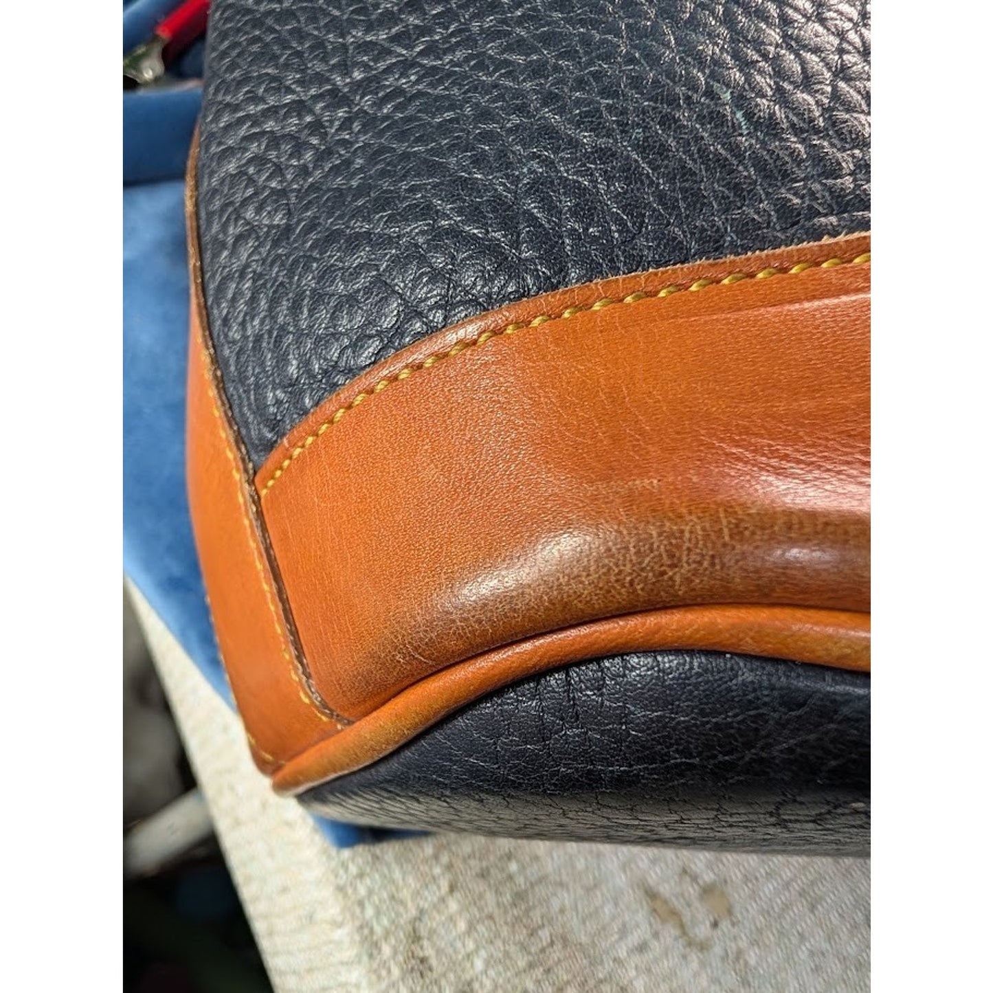 Dooney & Bourke Black Pebbled Leather Shoulder Bucket Bag
