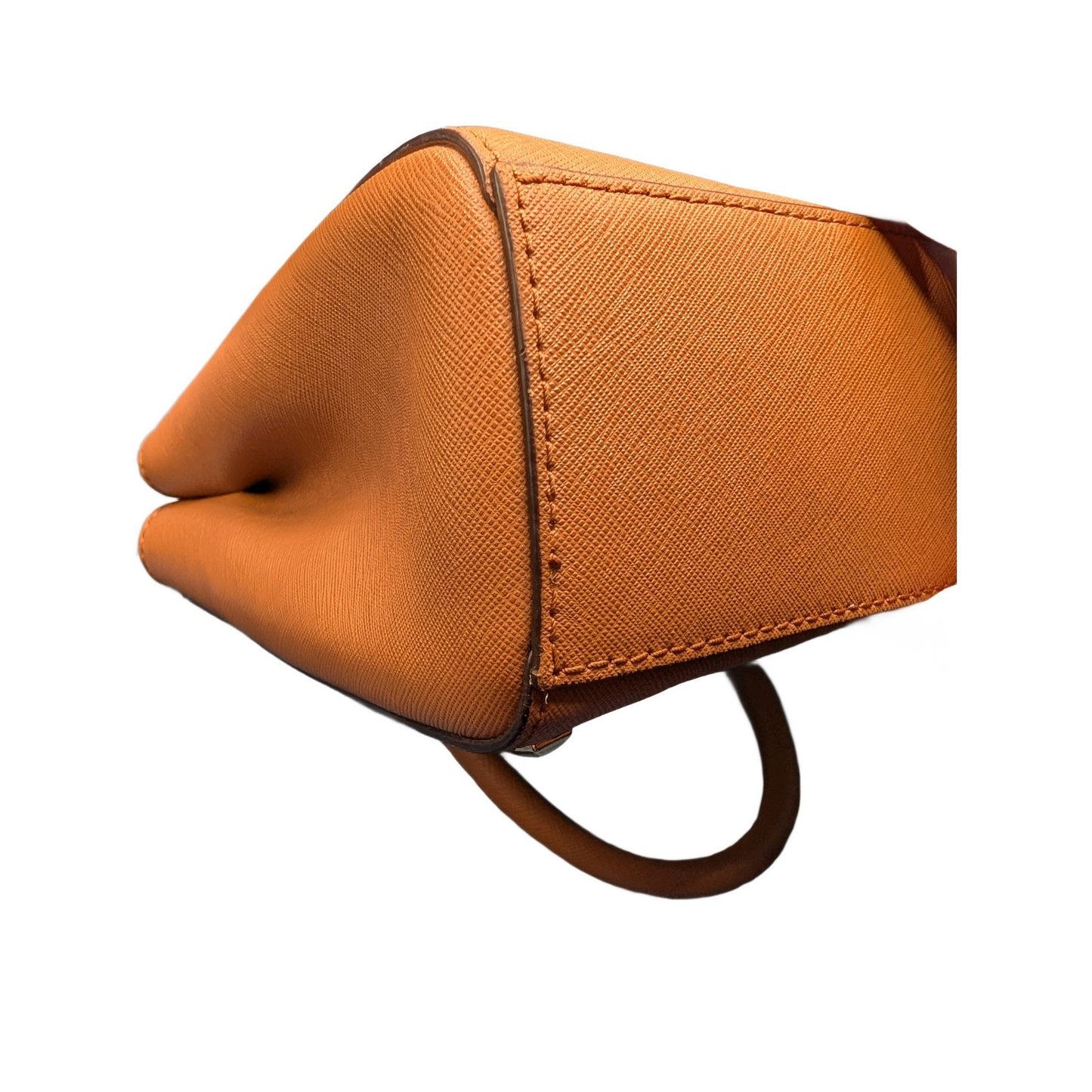 Michael Kors Kellen Satchel In Brown PVC & Leather Accents-Golden Hardware