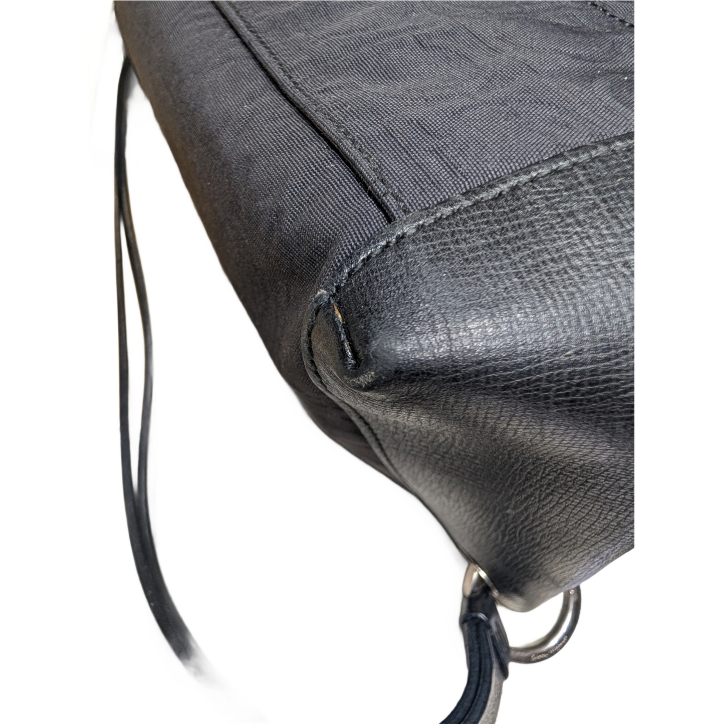 Salvatore Ferragamo Baguette Handbag Black Nylon/Leather