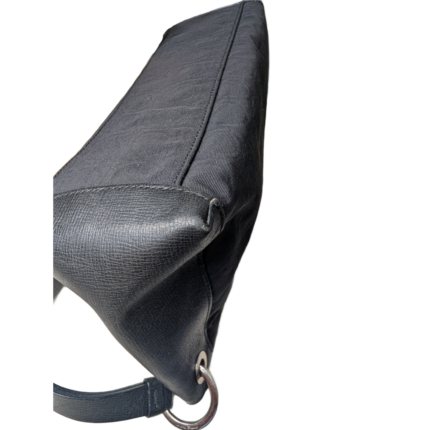 Salvatore Ferragamo Baguette Handbag Black Nylon/Leather