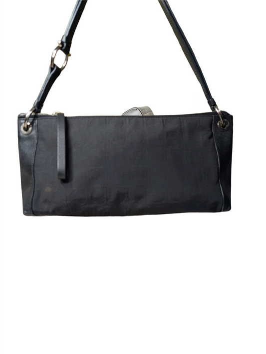 Salvatore Ferragamo Baguette Handbag Black Nylon/Leather