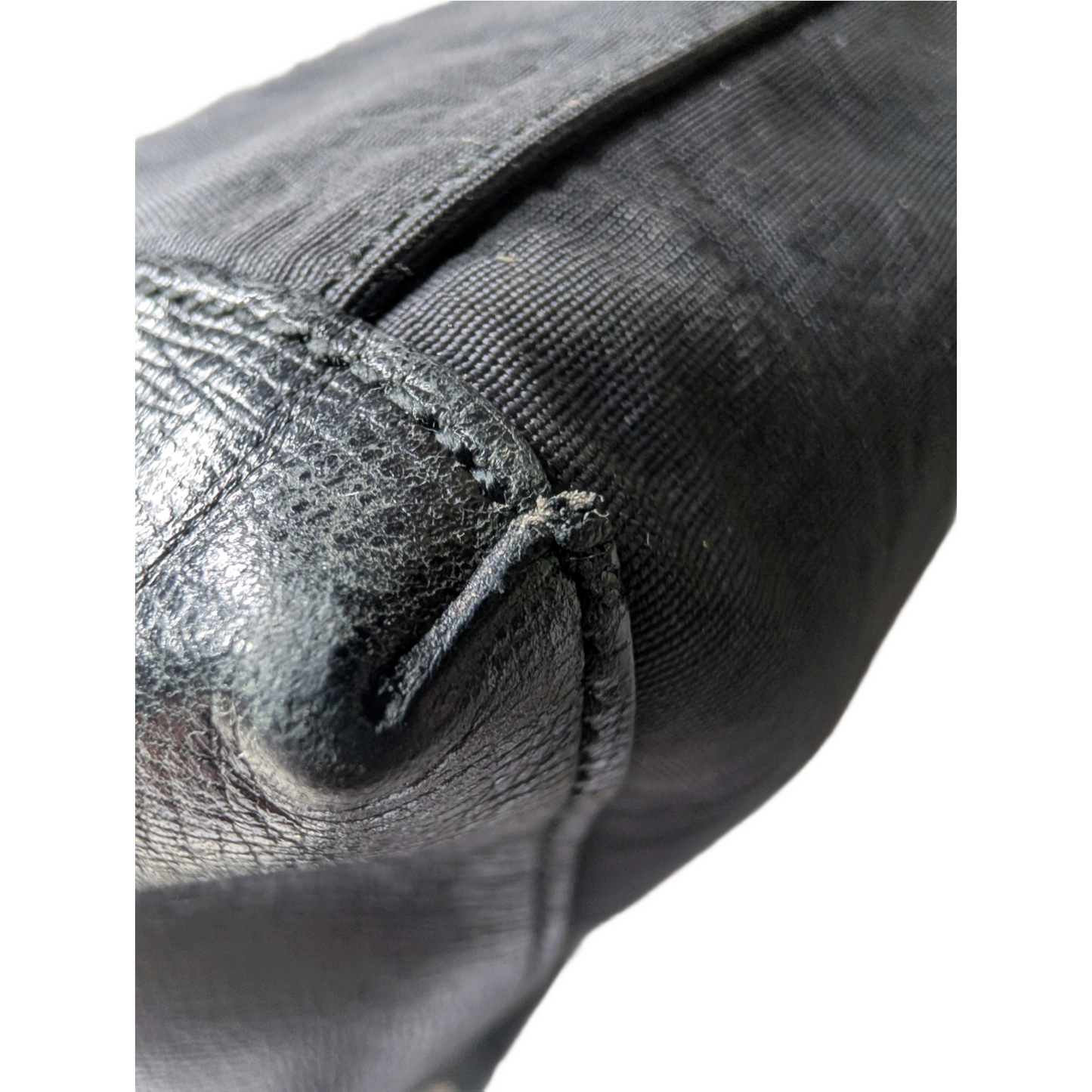 Salvatore Ferragamo Baguette Handbag Black Nylon/Leather